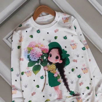 خرید لباس بچگانه- بلوز دختر کلاهدار