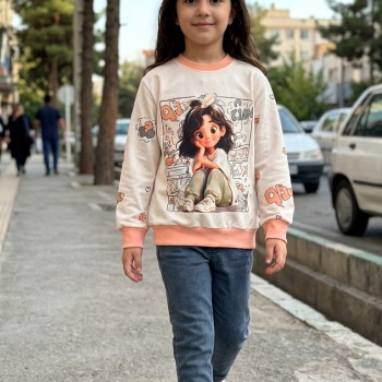 بلوزطرح دختر کش بافت گلبهی(سایزبندی45تا60)