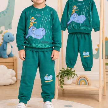 بلوزشلوار دایناسورطرح باران(سایزبندی45-50)